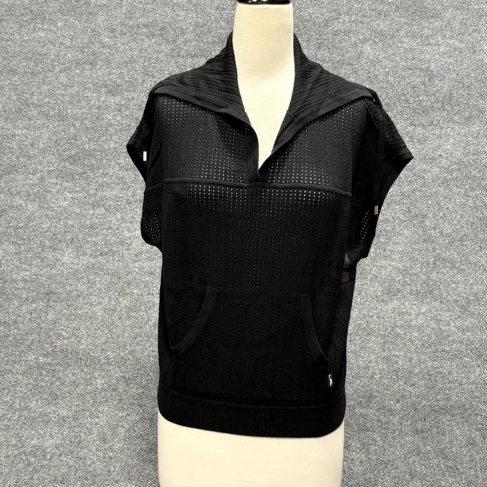 Lauren Ralph Lauren Sweater Womens XS Black Open Knit Dolman Pullover Pocket